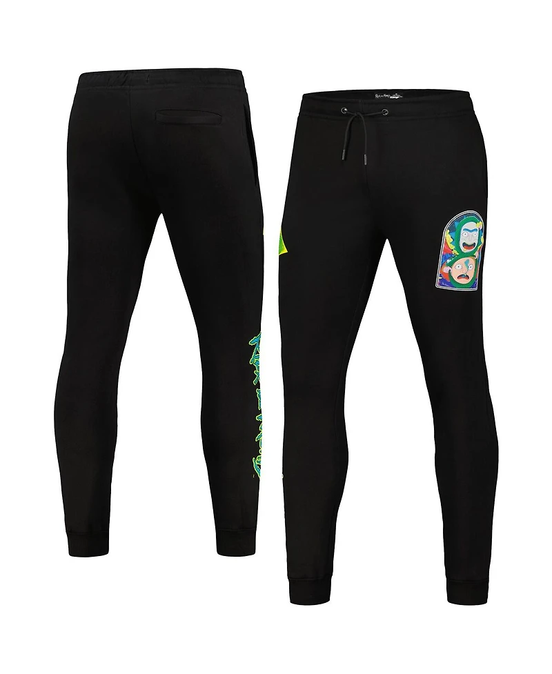 Freeze Max Men's Black Rick and Morty Fleece Jogger Pants