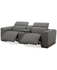 Lovro 3-Pc. Leather Sofa with 2 Power Motion Chairs & 1 Console, Created for Macy's