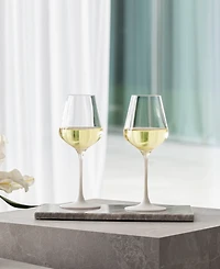Villeroy Boch Manufacture Rock Blanc White Wine Glasses, Set of 4