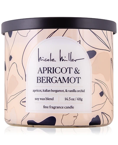 Nicole Miller Apricot & Bergamot Candle, 14.5 oz.