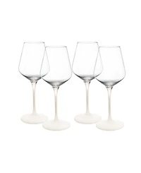 Villeroy Boch Manufacture Rock Blanc White Wine Glasses, Set of 4