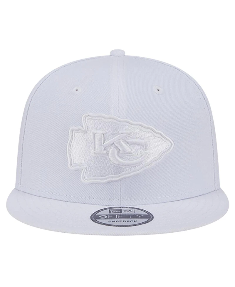 Men's New Era Kansas City Chiefs Main White on White 9FIFTY Snapback Hat