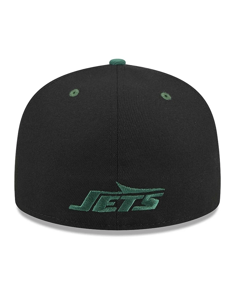 New Era Men's Black/Green York Jets Flipside 2Tone 59FIFTY Fitted Hat