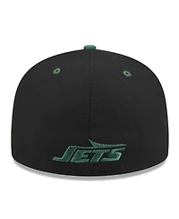 New Era Men's Black/Green York Jets Flipside 2Tone 59FIFTY Fitted Hat