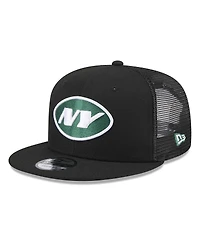 New Era Men's Black New York Jets Shade Trucker 9FIFTY Snapback Hat