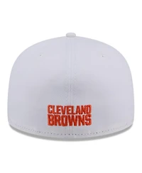 New Era Men's White Cleveland Browns Omaha 59FIFTY Fitted Hat