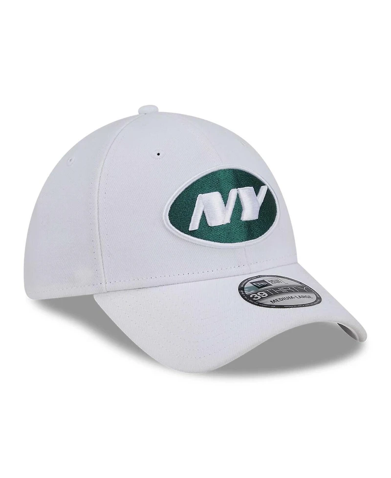 New Era Men's White York Jets Nfl Iced Ii 39THIRTY Flex Hat