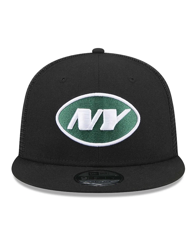 New Era Men's Black New York Jets Shade Trucker 9FIFTY Snapback Hat