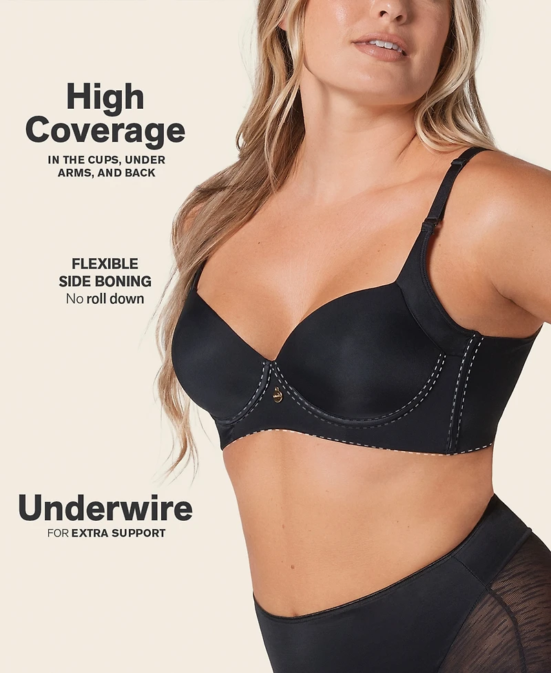 Leonisa Back Smoothing Bra with Soft Full Coverage Cups 011970