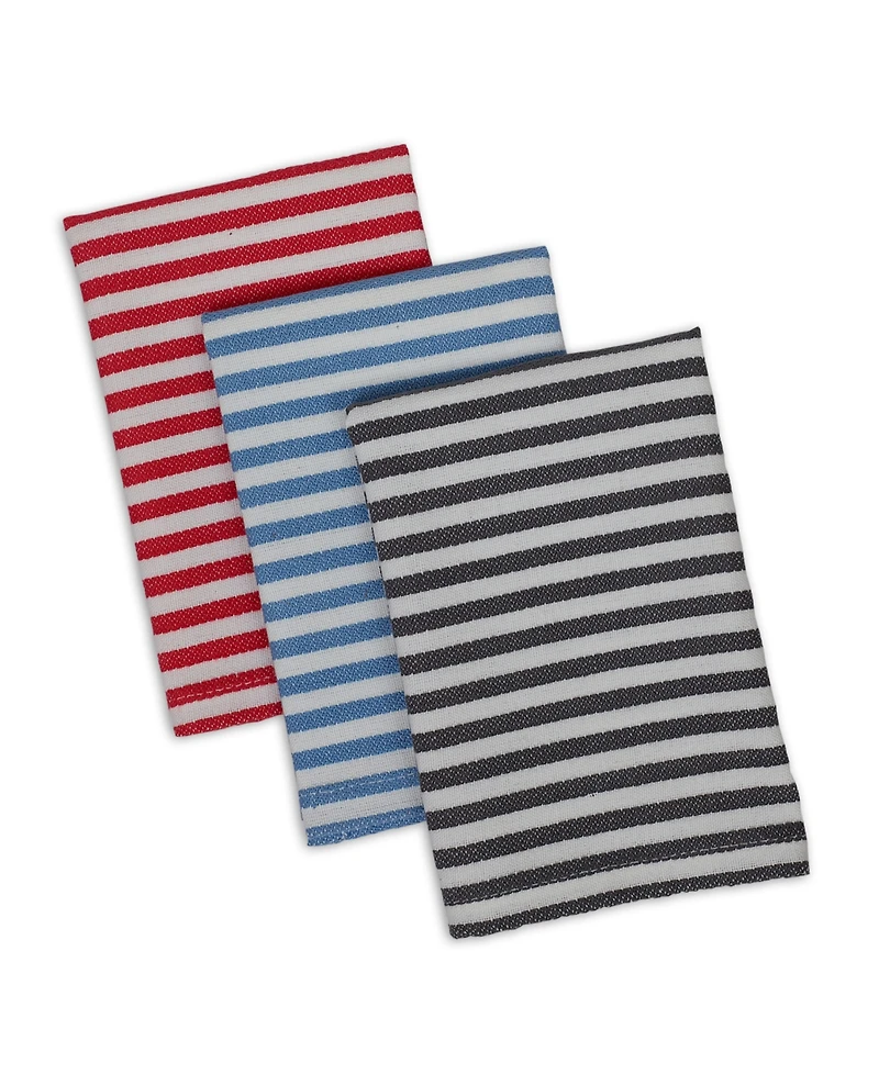 Design Imports Heavy Duty Kitchen Cleaning Collection, Long-Lasting Quality, Cotton Dishcloth Set, 13x13", Stripe, 6 Piece