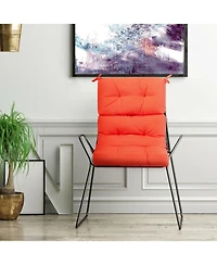 Tufted Patio High Back Chair Cushion with Non-Slip String Ties