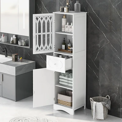 Streamdale Freestanding White Bathroom Cabinet