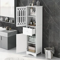 Streamdale Freestanding White Bathroom Cabinet