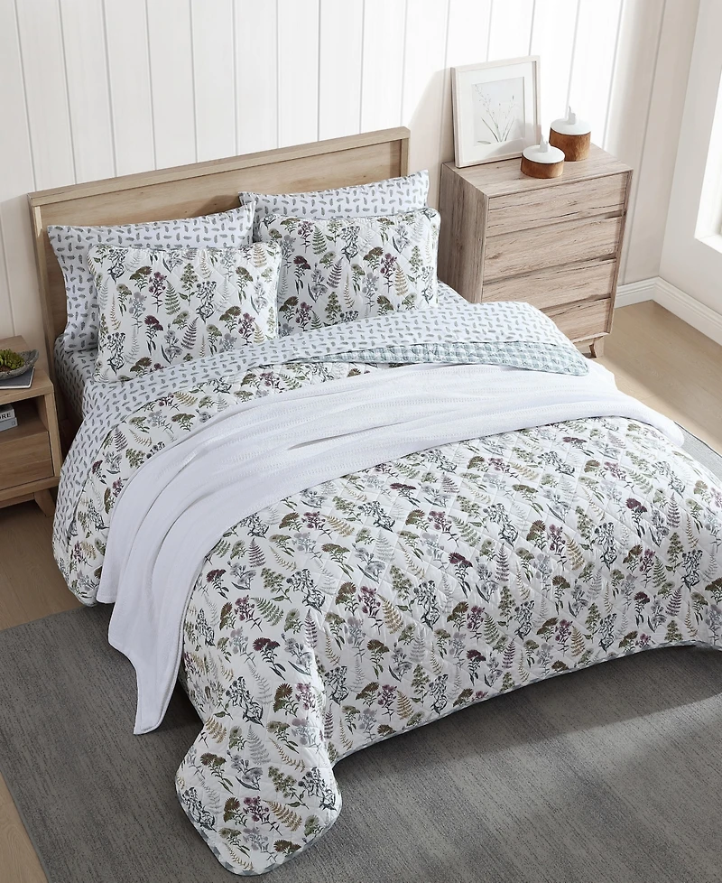 Eddie Bauer Flower Field Reversible 2 Piece Quilt Set, Twin