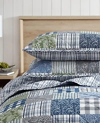 Eddie Bauer Cozy Plaid Patchwork Reversible 2 Piece Quilt Set, Twin