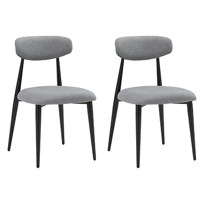 Streamdale Furniture Modern Dining Chairs Set Of 2, Curved Backrest Round Upholstered And Metal Frame