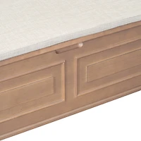 Streamdale Furniture Rustic Style Solid Wood Entryway Multifunctional Storage Bench With Safety Hinge (Gray Wash+ Beige)