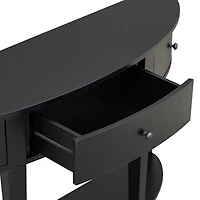 Simplie Fun Modern Curved Console Table Sofa Table With 3 Drawers And 1 Shelf For Hallway, Entryway, Living Room