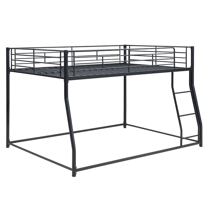 Simplie Fun Metal Floor Bunk Bed, Full Xl Over Queen