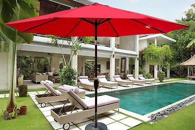 Streamdale 10FT Outdoor Patio Umbrella, Red, Tilt, Crank