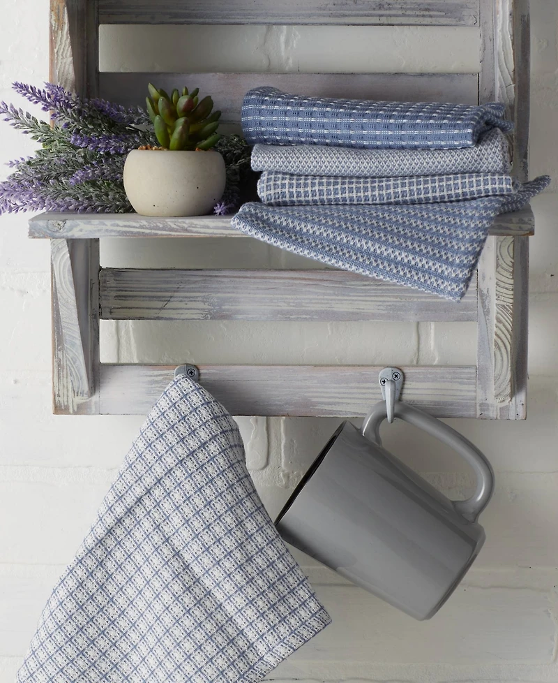 Design Imports Everyday Kitchen Collection Assorted Dishcloth Set, 12x12", Stonewash Blue, 5 Count