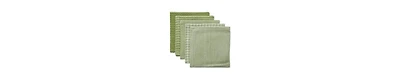 Design Imports Everyday Kitchen Collection Assorted Dishcloth Set, 12x12", Antique Green, 5 Count