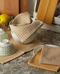 Design Imports Everyday Kitchen Collection Assorted Dishcloth Set, 12x12", Honey Gold, 5 Count