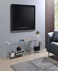 Fox Hill Trading Richard 71" W x 13.8" D x 16" H Two-Tier Acrylic Tv Stand