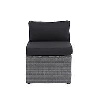 Streamdale 5-Piece Pe Rattan U Sofa Set with Black Cushion