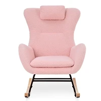 Simplie Fun Pink Teddy Glider Chair for Nursery & Home
