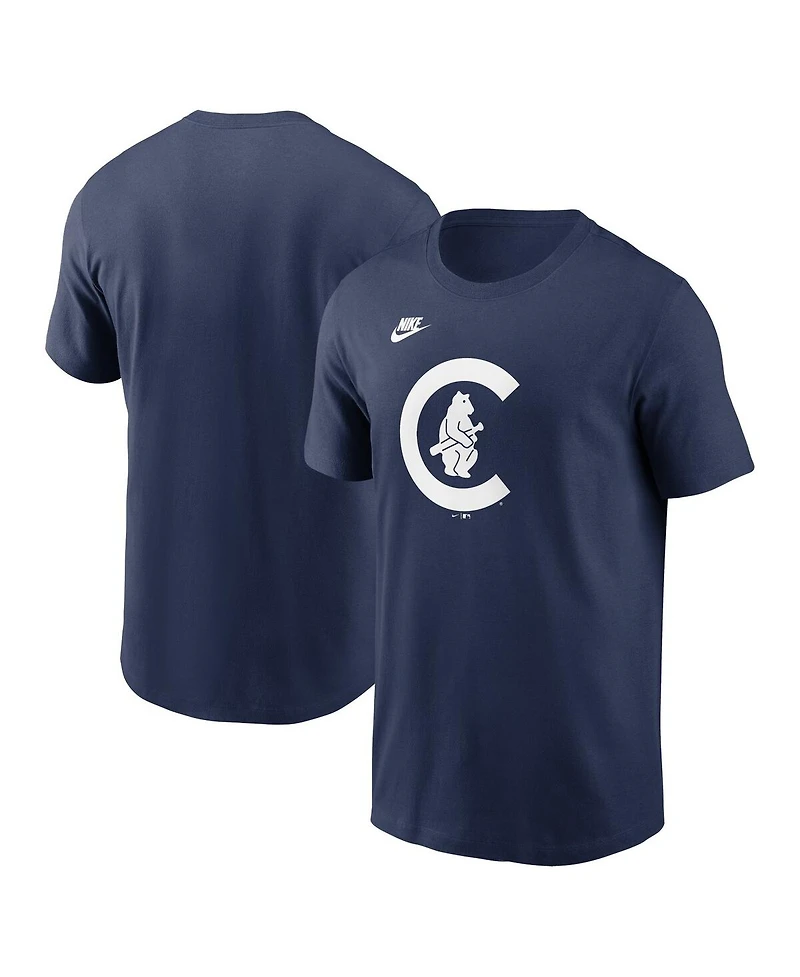 Nike Men's Navy Chicago Cubs Cooperstown Collection Team Logo T-Shirt