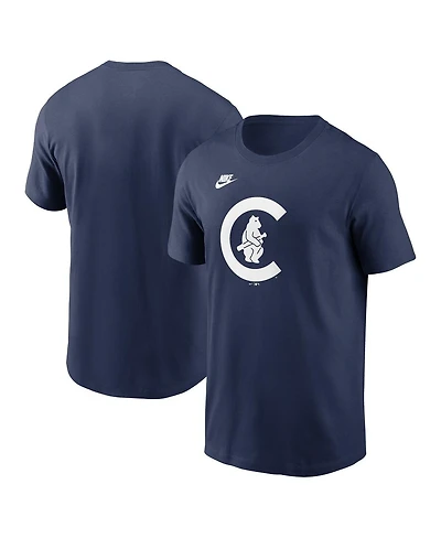 Nike Men's Navy Chicago Cubs Cooperstown Collection Team Logo T-Shirt