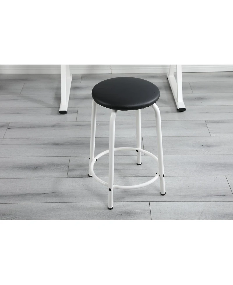 Simplie Fun White Adjustable Tempered Glass Drafting Printing Table With Chair