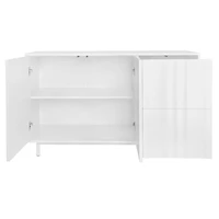 Simplie Fun Wave Pattern Storage Cabinet, 2 Doors, 2 Drawers, Adjustable - Study, Entrance, Living Room