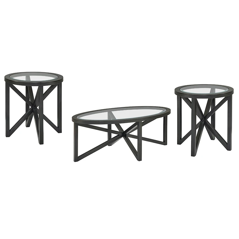 Streamdale Furniture Modern Tempered Glass Coffee Table with Wood Base
