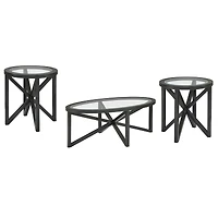 Streamdale Furniture Modern Tempered Glass Coffee Table with Wood Base