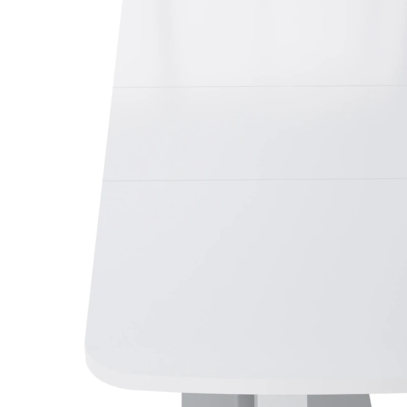 Streamdale Furniture Modern Square Dining Table, Stretchable, White Table Top+Mdf X-Shape Table Leg With Metal Base