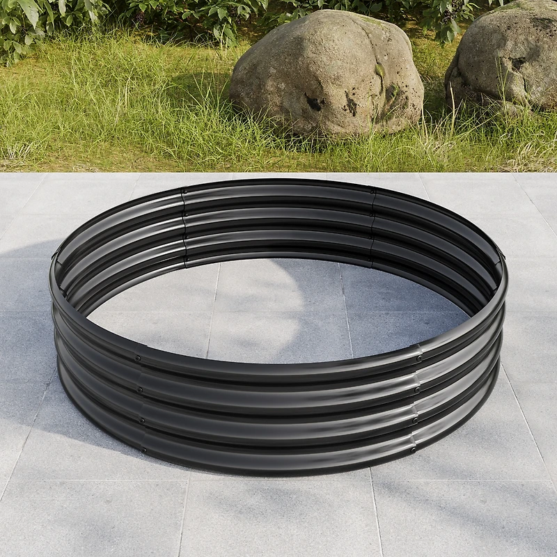 Streamdale 47.24x11.4" Tall Round Metal Garden Bed for Vegetables and Flowers