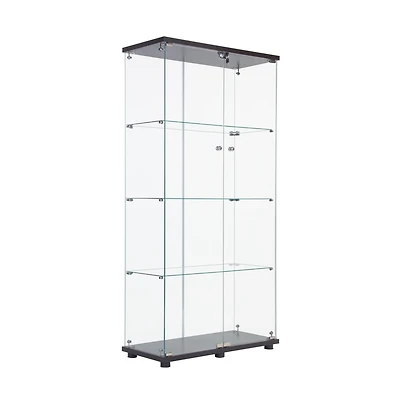 Two Door Glass Cabinet Glass Display Cabinet With 4 Shelves