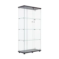 Two Door Glass Cabinet Glass Display Cabinet With 4 Shelves