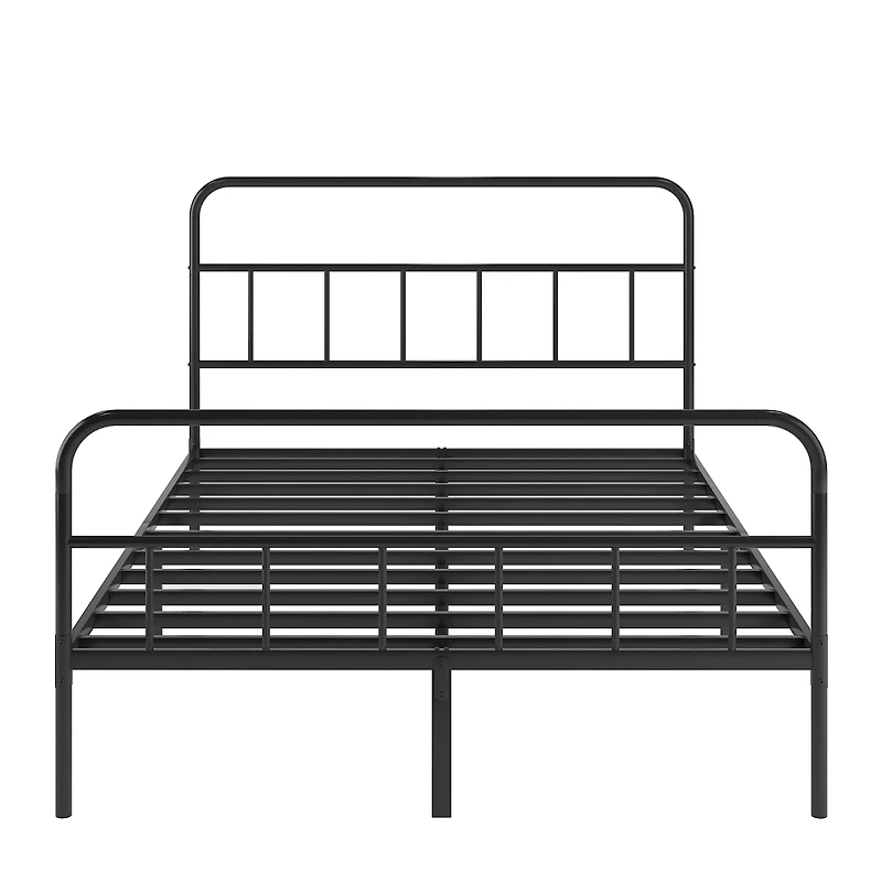 Simplie Fun Metal Platform Bed Frame With Headboard, Sturdy Metal Frame, No Box Spring Needed(Queen)
