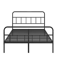 Simplie Fun Metal Platform Bed Frame With Headboard, Sturdy Metal Frame, No Box Spring Needed(Queen)
