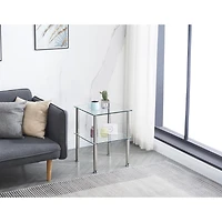 Streamdale Furniture Clear 2-Tier Side/End Table with Storage