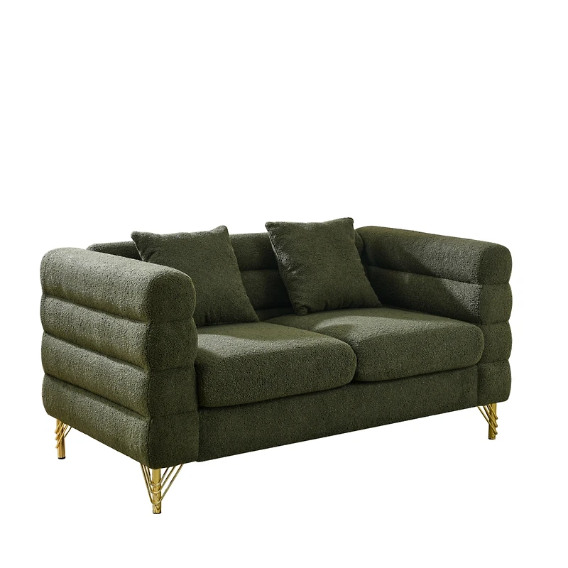 Streamdale Furniture Green Teddy 2 Seater Sectional Sofa