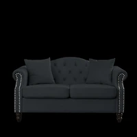 Streamdale 57" Velvet Chesterfield Sofa with Rolled Arms