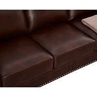 Streamdale Furniture Classic Living Room Nails Sofa Burgundy Faux Leather