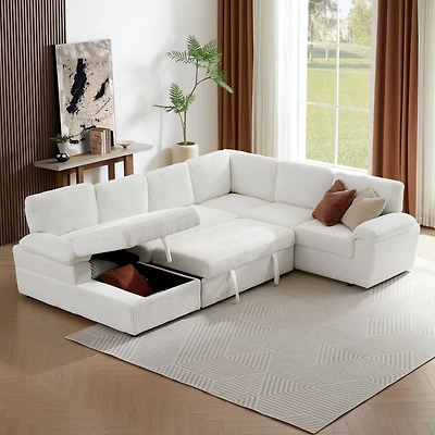 Streamdale Furniture Modular Sectional Sleeper Sofa with free L/U shape