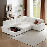 Streamdale Furniture Modular Sectional Sleeper Sofa with free L/U shape
