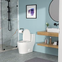 Streamdale Furniture Ceramic One Piece Toilet, Dual Flush With Soft Closing Seat 0000