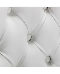 High-end Contemporary Dining Chair Set, White+Light Blue